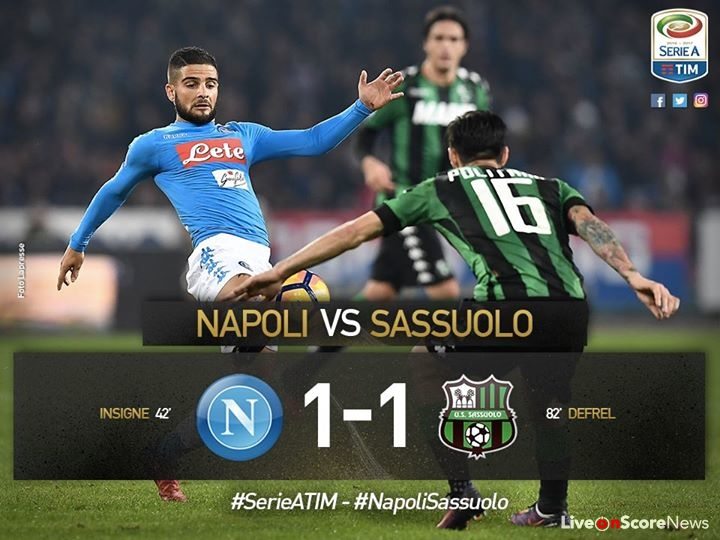 SSC Napoli 1 – 1 Sassuolo Highlight video