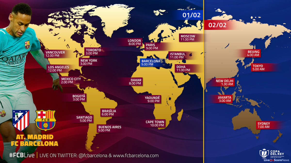 When and where to watch Atlético Madrid v FC Barcelona