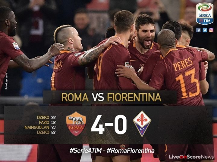 Roma 4 – 0 Fiorentina Highlight Video