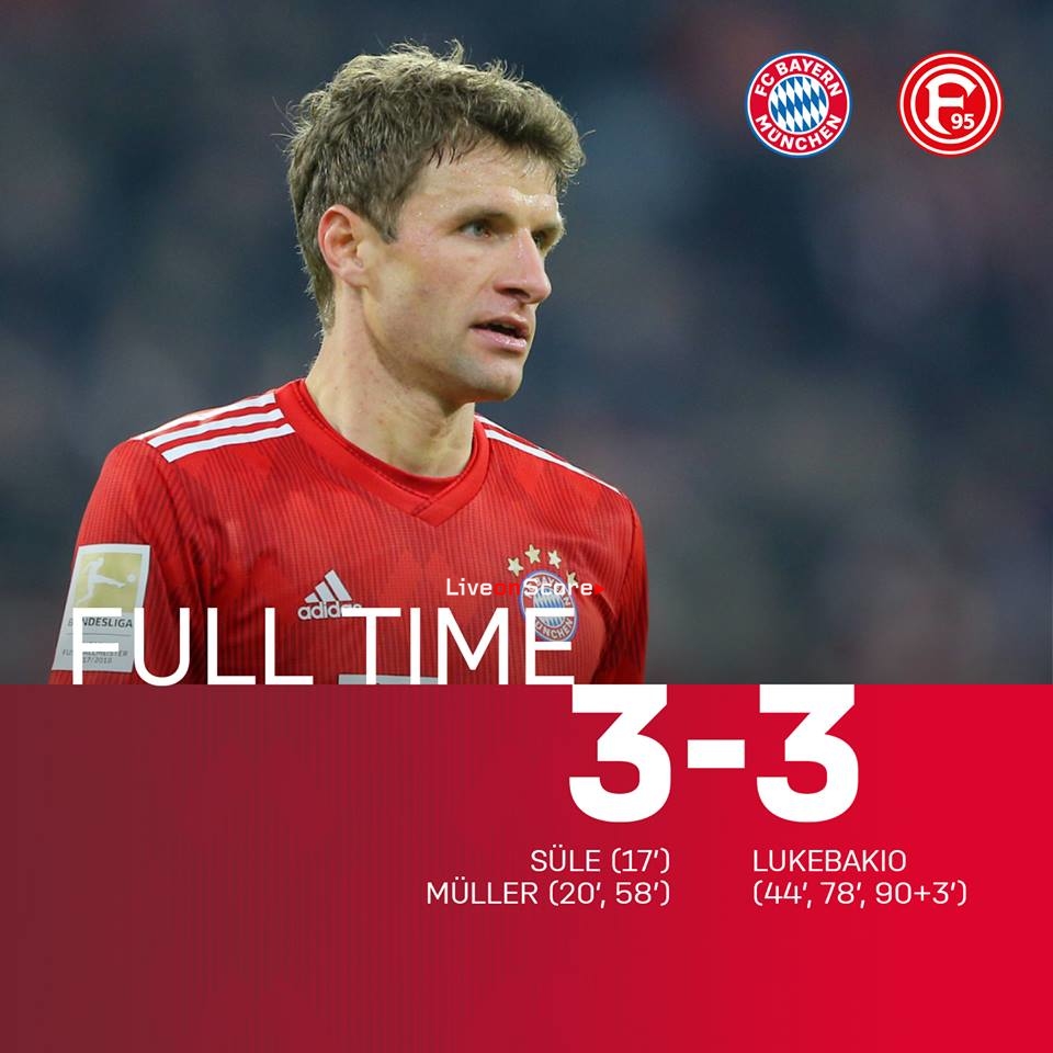 Resultado de imagen de bayern 3-3 fortuna