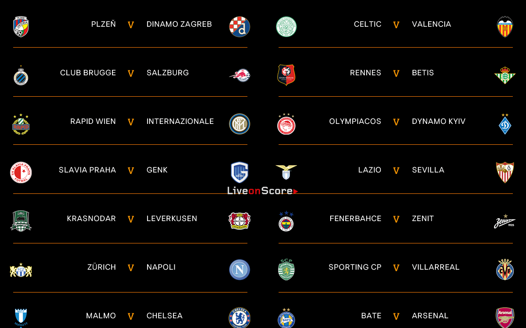 UEFA Europa League round of 32 draw - 2018/2019