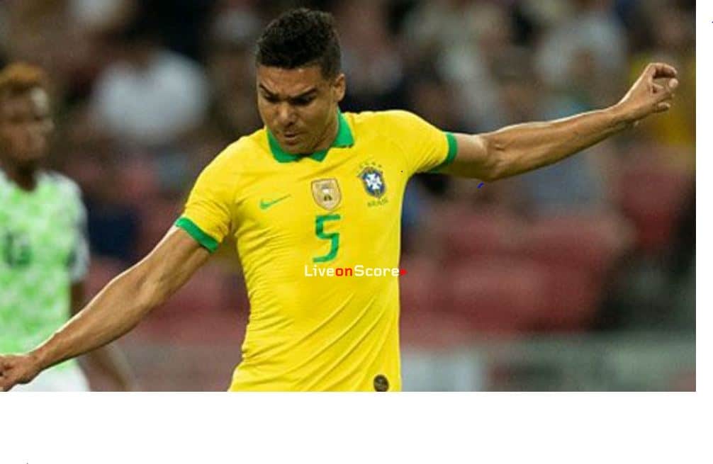 Casemiro scores Brazil’s goal against Nigeria