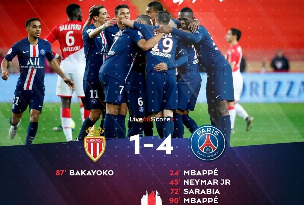 Monaco 1 4 Paris Sg Full Highlight Video France Ligue 1