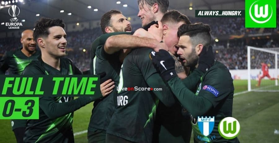 Malmo Ff 0 3 Wolfsburg Uefa Europa League 1 16 Final Ft Score Goals