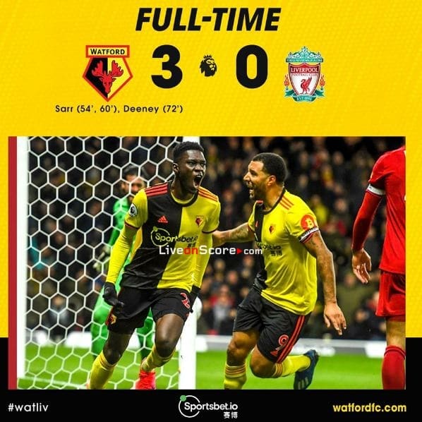 Image result for watford 3-0 liverpool