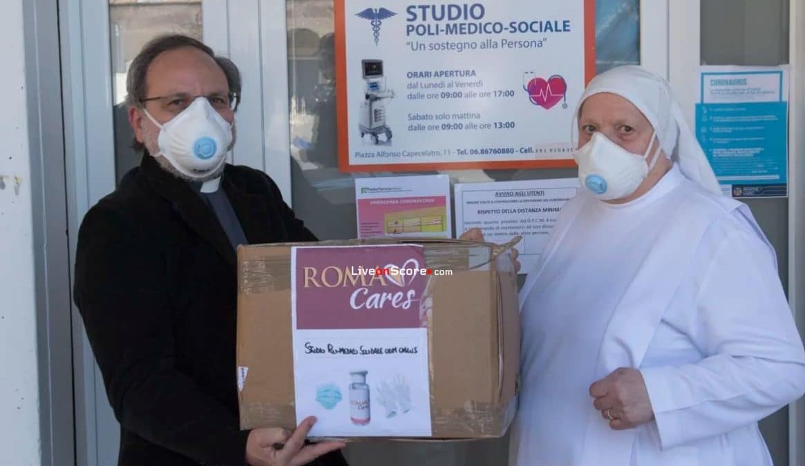 Roma deliver sanitising gel and protective gloves around city