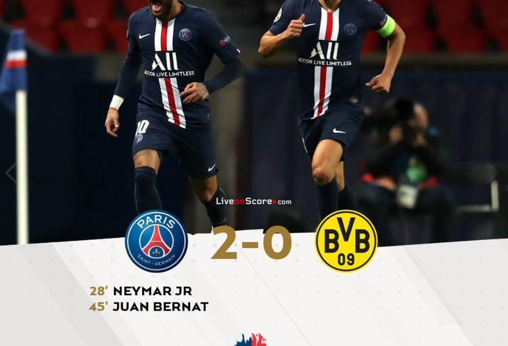 Paris SG 2-0 Dortmund Champions League 1/8 Final FT Score & Goals
