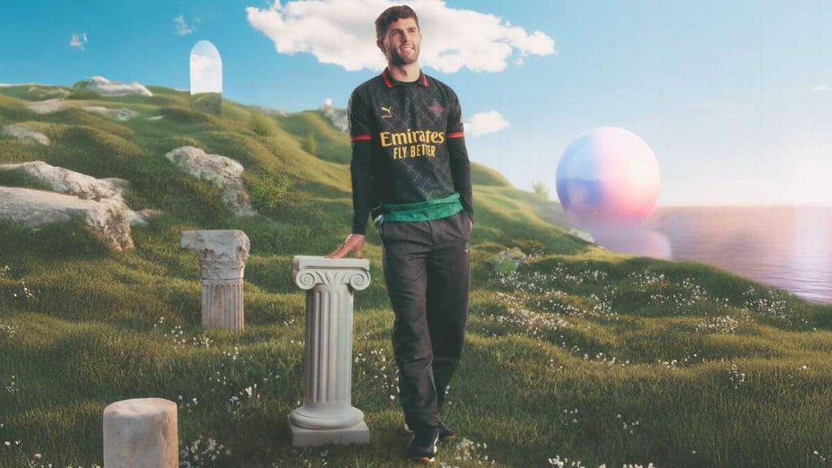 Christian Pulisic in Dreamland as he models new AC Milan kit