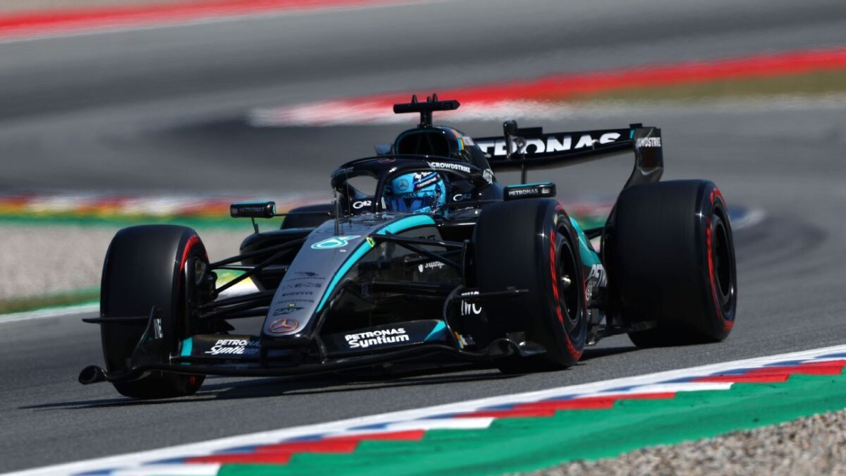 Barcelona Catalunya Grand Prix: George Russell gets thrilling pole teammate Kimi Antonelli in third