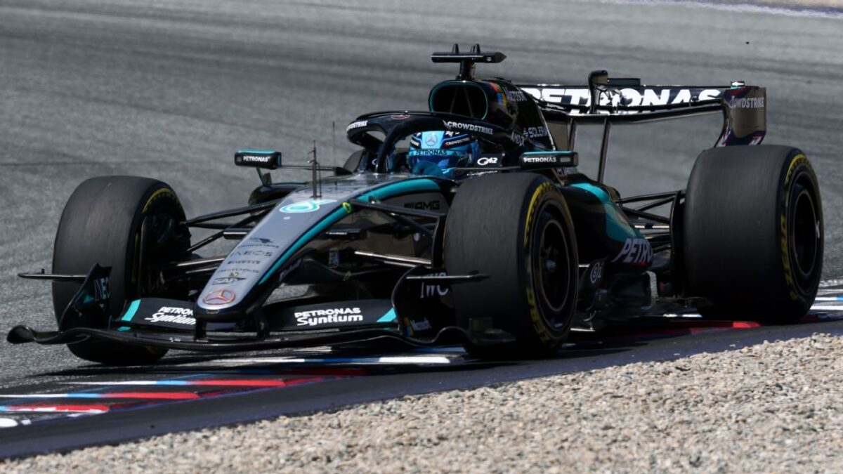 Austrian Grand Prix: George Russell holds off dicey Max Verstappen to take victory