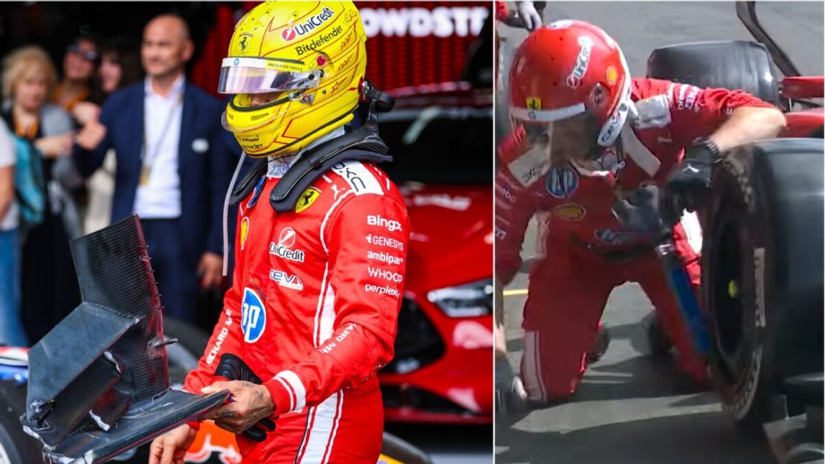 Lewis Hamiltons heart sank after close call with mechanic during Belgian GP pit stop Ferrari fined